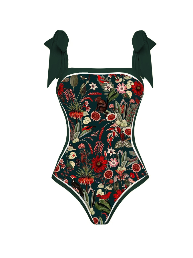 Vintage Wizard Forest Orangutan Print One Piece Swimsuit And Cover Up