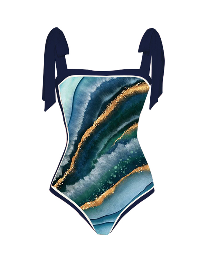 Art Print One Piece Swimsuits and Cover Up