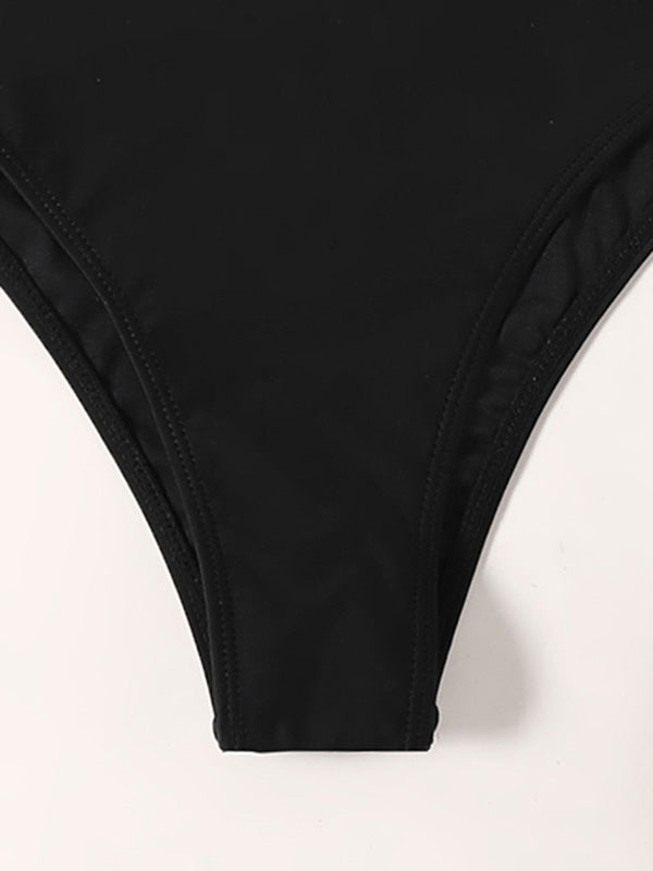 One-Shoulder Falbala One-Piece Swimwear