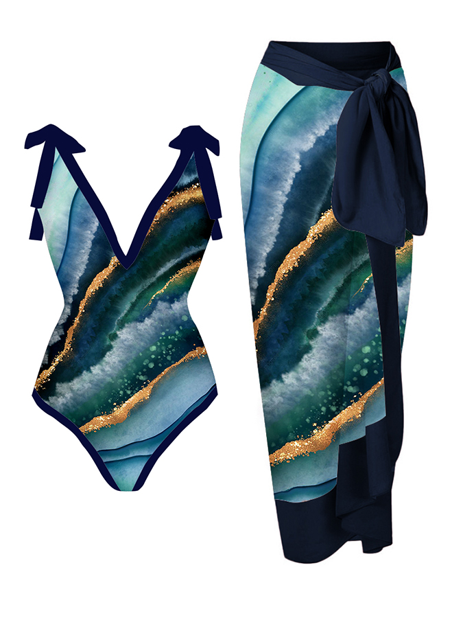 Art Print One Piece Swimsuits and Cover Up