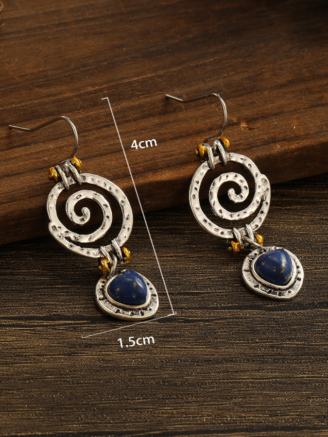 Lapis Lapis Openwork Spiral Drop Earrings