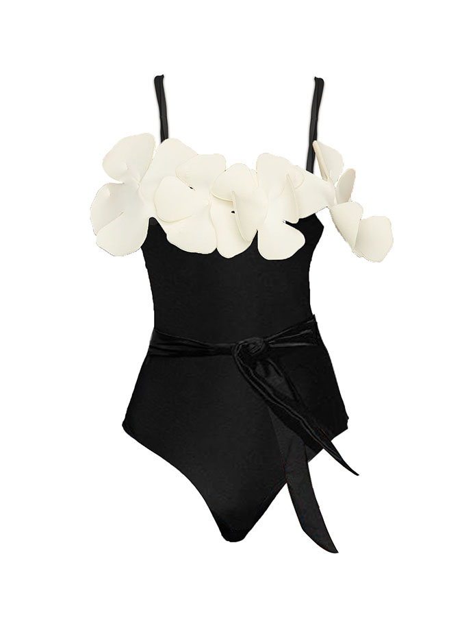 Fashion Flower Design One Piece Swimsuit