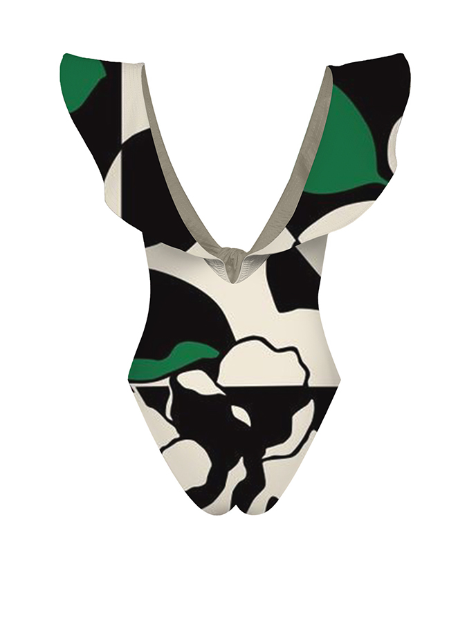 Ruffle Print Chic One Piece Swimsuit