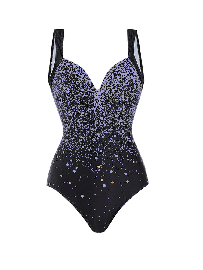 The Starry Sky Sexy One Piece Swimsuit and Skirt/Sarong