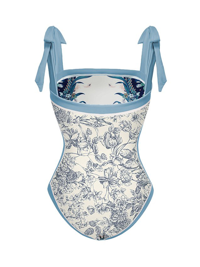 Fashion Print Reversible One-Piece Swimsuit
