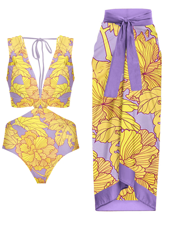 Cutout Print Fashion One Piece Swimsuit