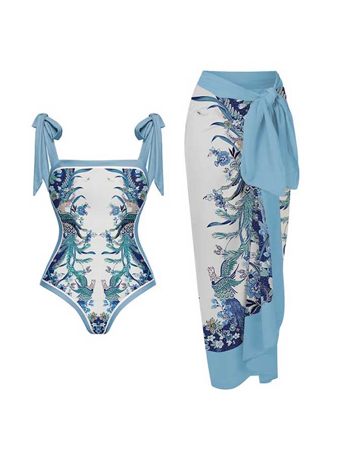 Fashion Print Reversible One-Piece Swimsuit