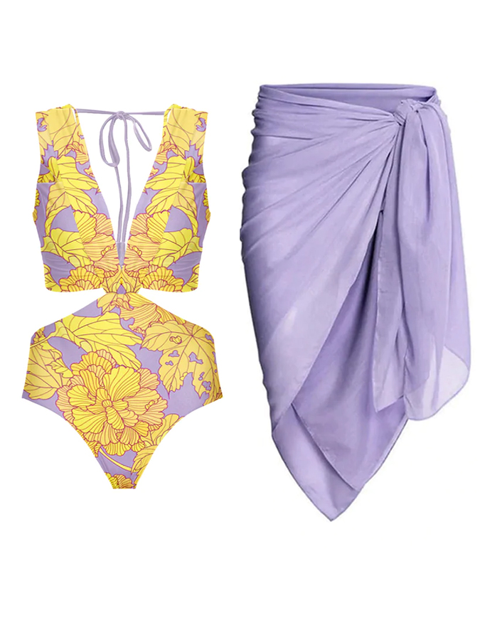 Cutout Print Fashion One Piece Swimsuit