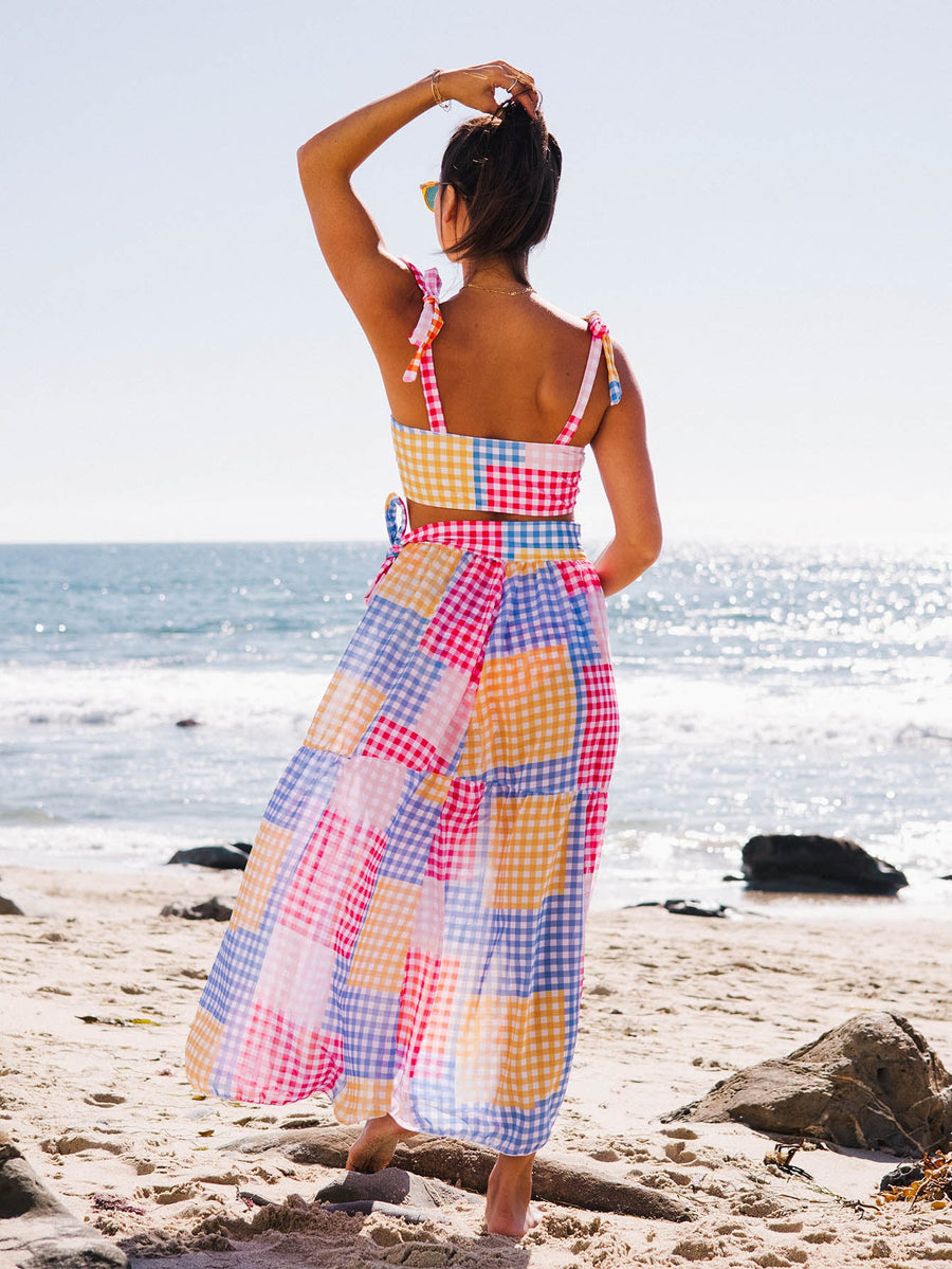Colorful Hight Waist Bikini Cover up