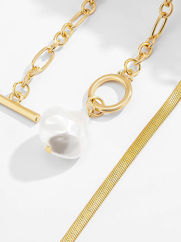 Fashion Hip-Hop OT Buckle Flat Ssnake Bone Necklace