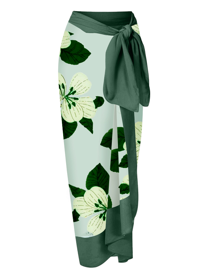 One-Shoulder Ruffle Print One-Piece Swimsuit