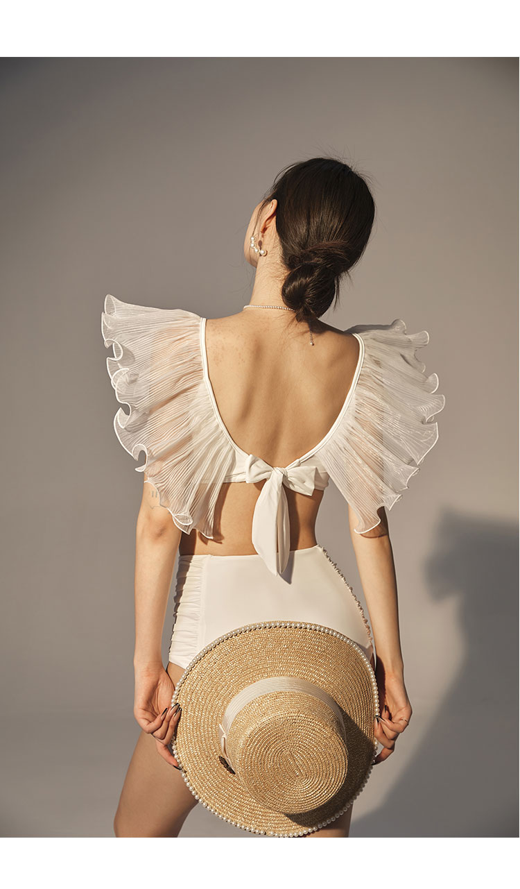 Ruffle V-Neck Bikini Swimsuit