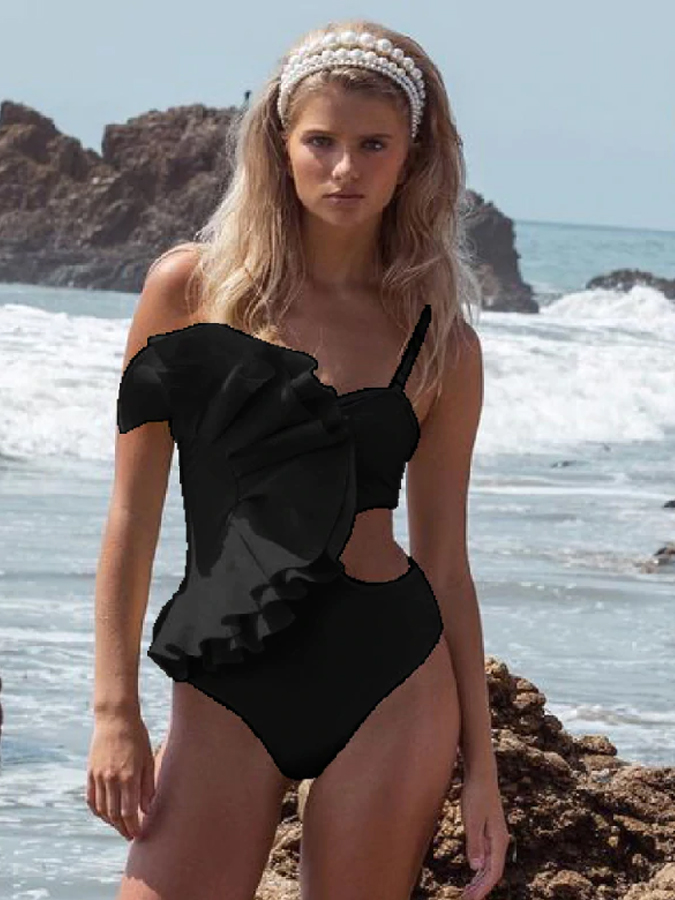 Cutout Ruffle One Piece Swimsuit
