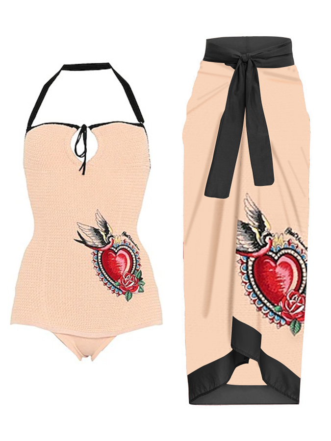 Simple Halter Fashion One Piece Swimsuit