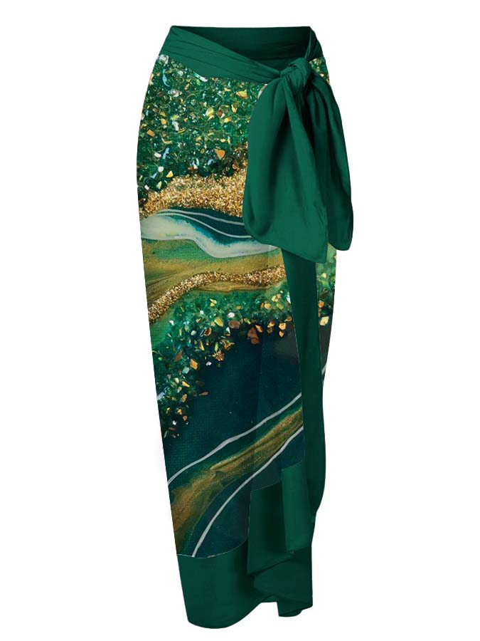 Ripple Print One Piece Swimsuits and Cover Up