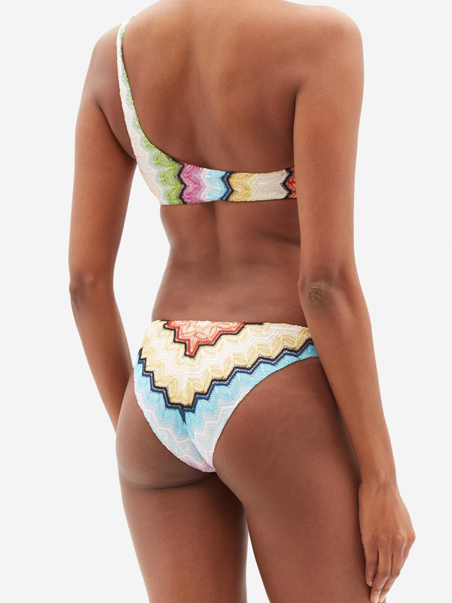 Fashion Colorblock Rainbow Striped Beach Swimsuit Set
