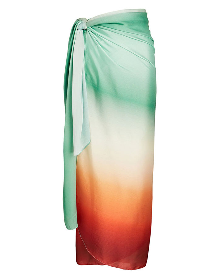 Fashion Floral Print Ruffle Bikini Gradient Set