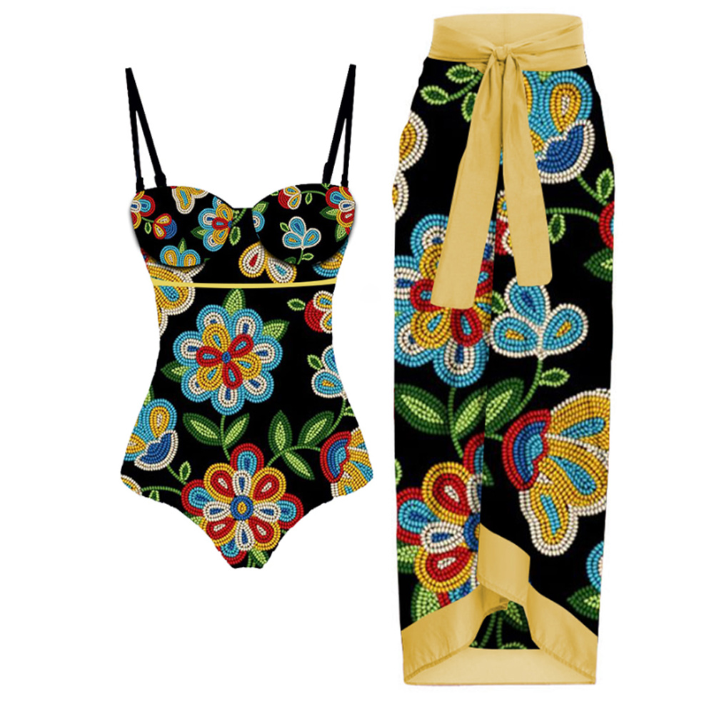 Printed Simple One Piece Swimsuit