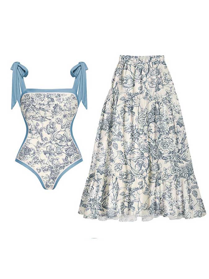 Fashion Print Reversible One-Piece Swimsuit