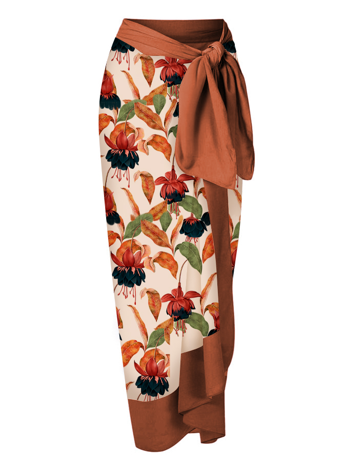 One-Shoulder Ruffled Floral-Print Bikini Set