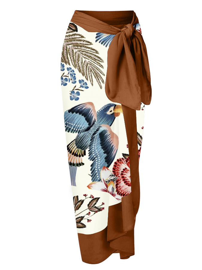 One-Shoulder Embroidered Printed Ruffled Swimsuit