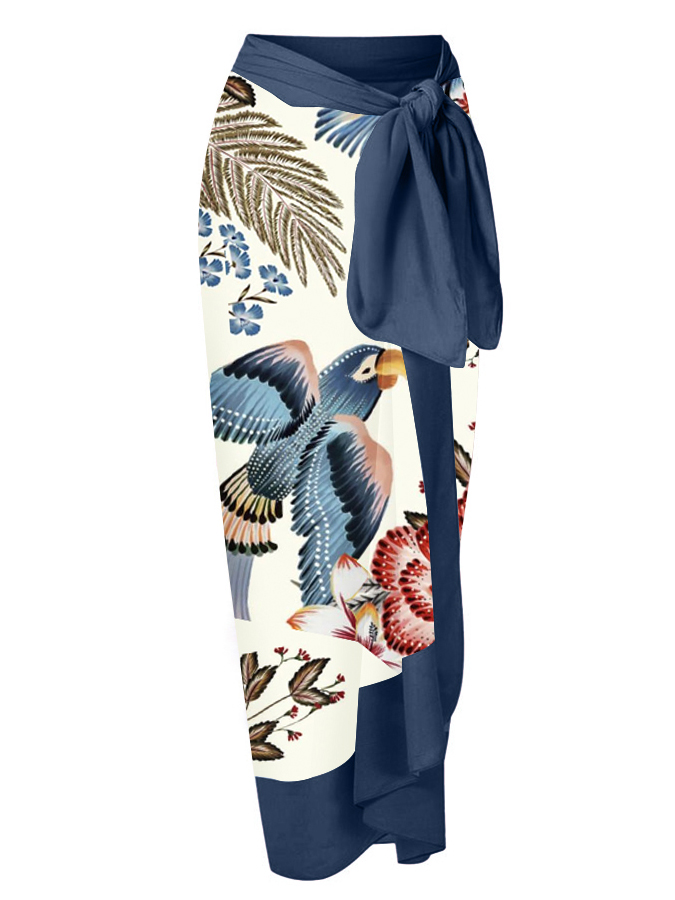 One-Shoulder Embroidered Printed Ruffled Swimsuit