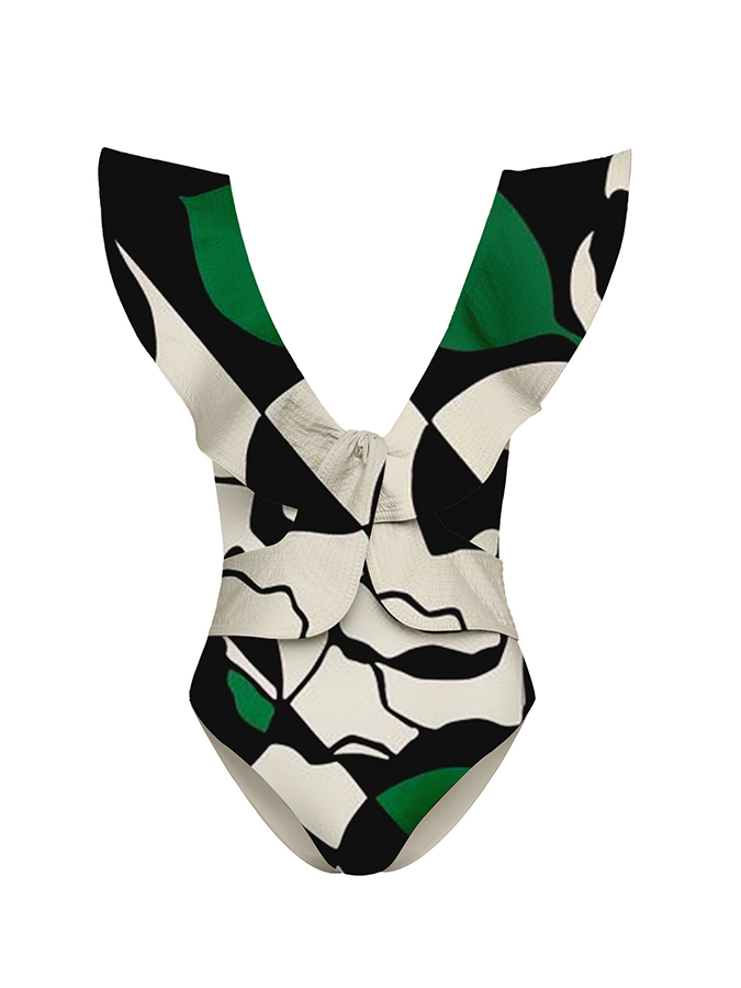 Ruffle Print Chic One Piece Swimsuit