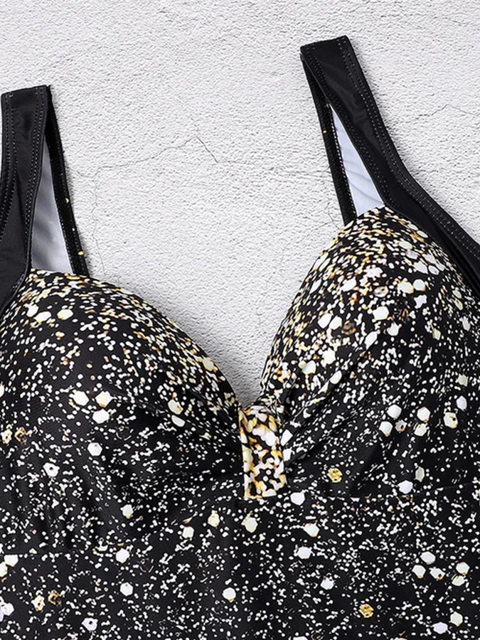 The Starry Sky Sexy One Piece Swimsuit and Skirt/Sarong