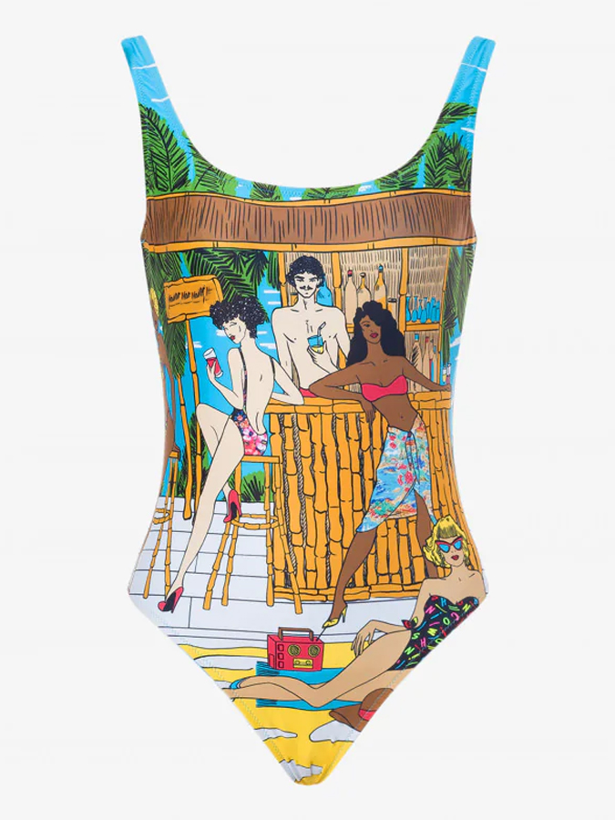 Printed Fashion One Piece Cutout Swimsuit