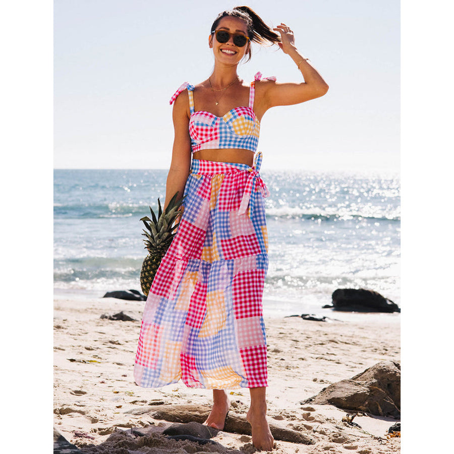 Colorful Hight Waist Bikini Cover up