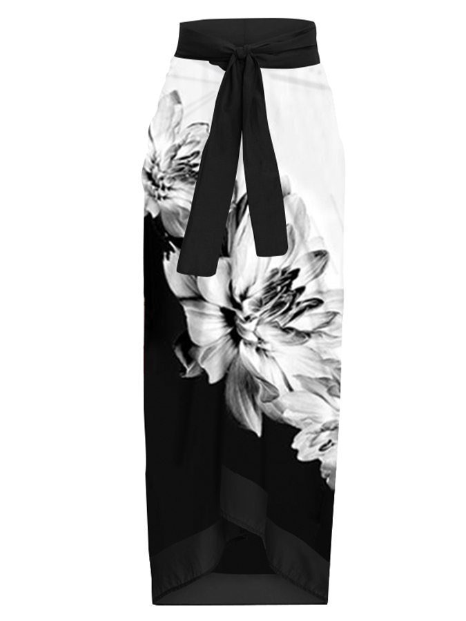 Vintage Colorblock Floral Print One-Piece Swimsuit