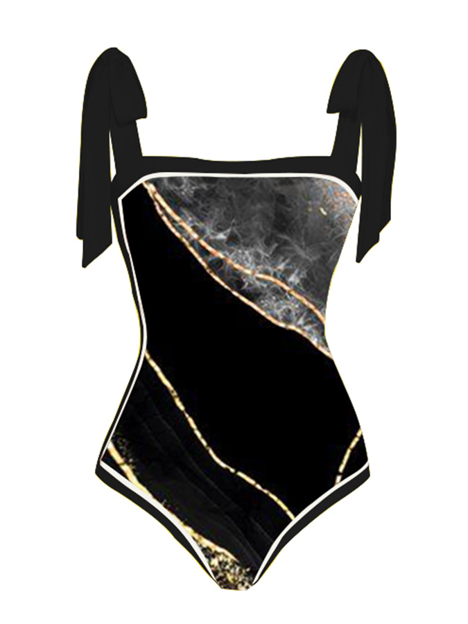 Ombre Print One Piece Swimsuit and Cover Up