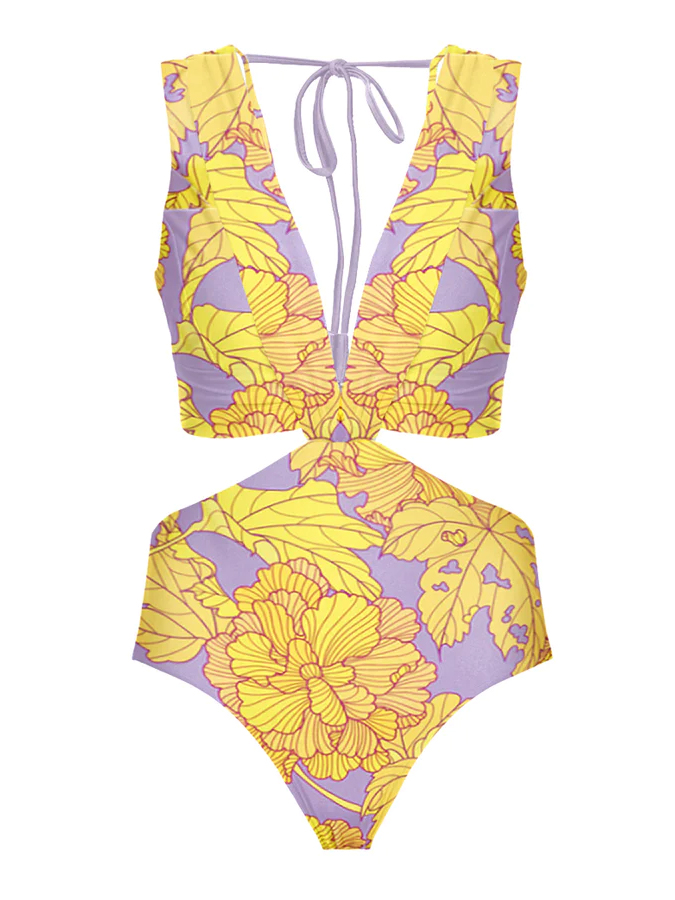Cutout Print Fashion One Piece Swimsuit