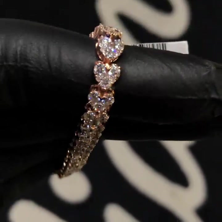 Heart Cut Simple White Tennis Bracelet