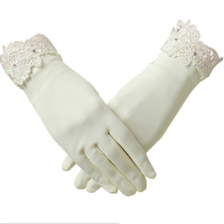 BABEYOND Lace Gloves for Women Wedding Floral Brial Gloves