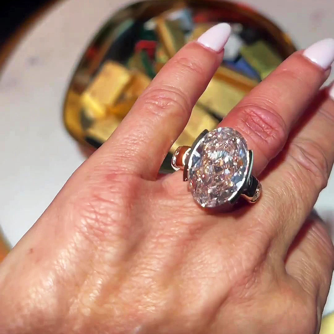 4ct Oval Cut White Sapphire Engagement Ring