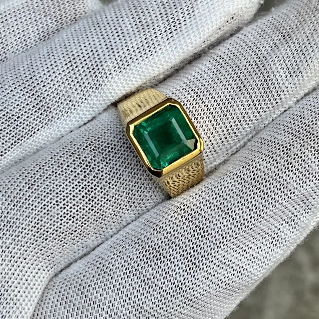 4ct Emerald Cut Emerald Sapphire Engagement Ring