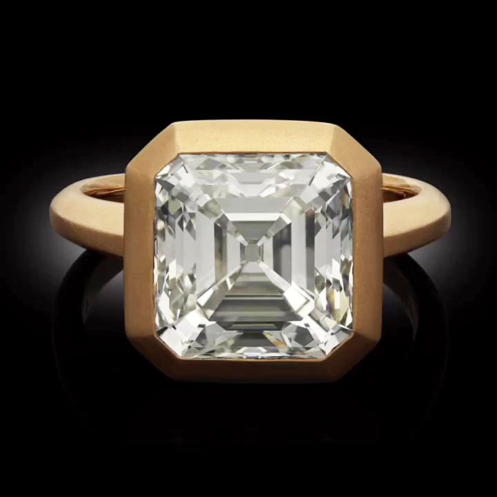 6ct Asscher Cut White Sapphire Engagement ring