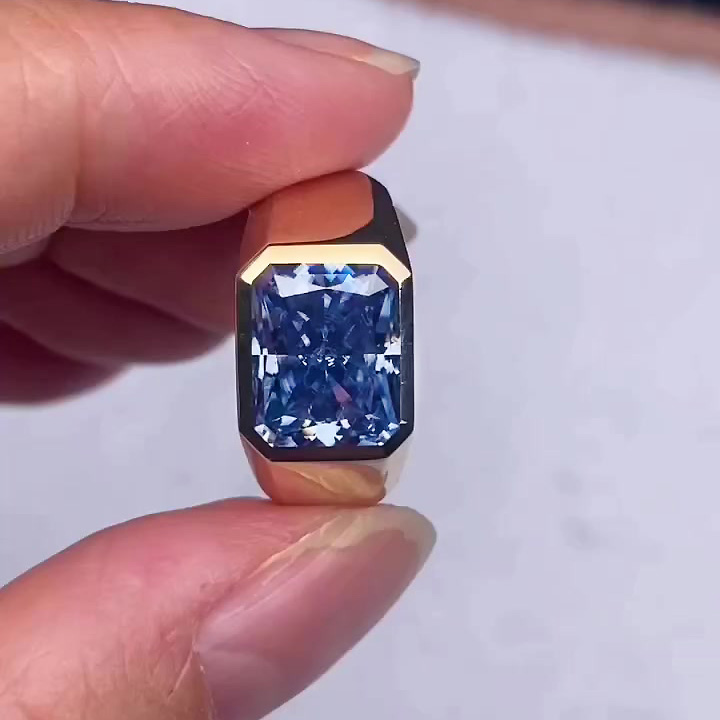 5ct Radiant Cut Blue Sapphire Engagement Ring