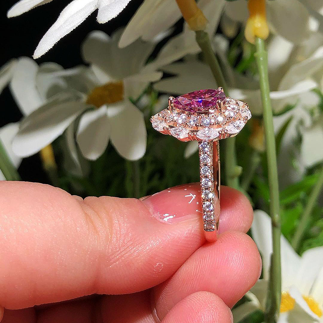 3ct Pear Cut Pink Sapphire Engagement Ring