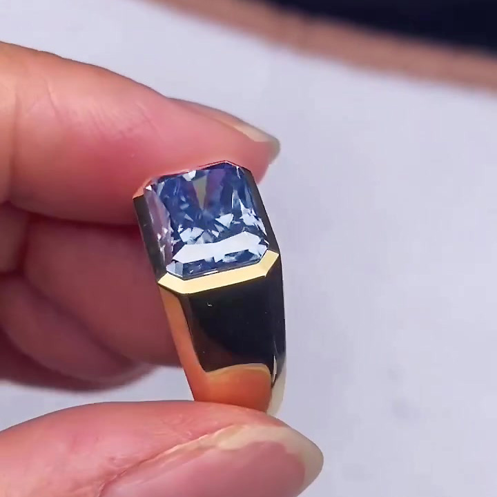 5ct Radiant Cut Blue Sapphire Engagement Ring