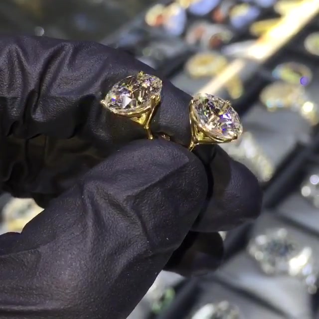 Round Cut White Sapphire Earrings