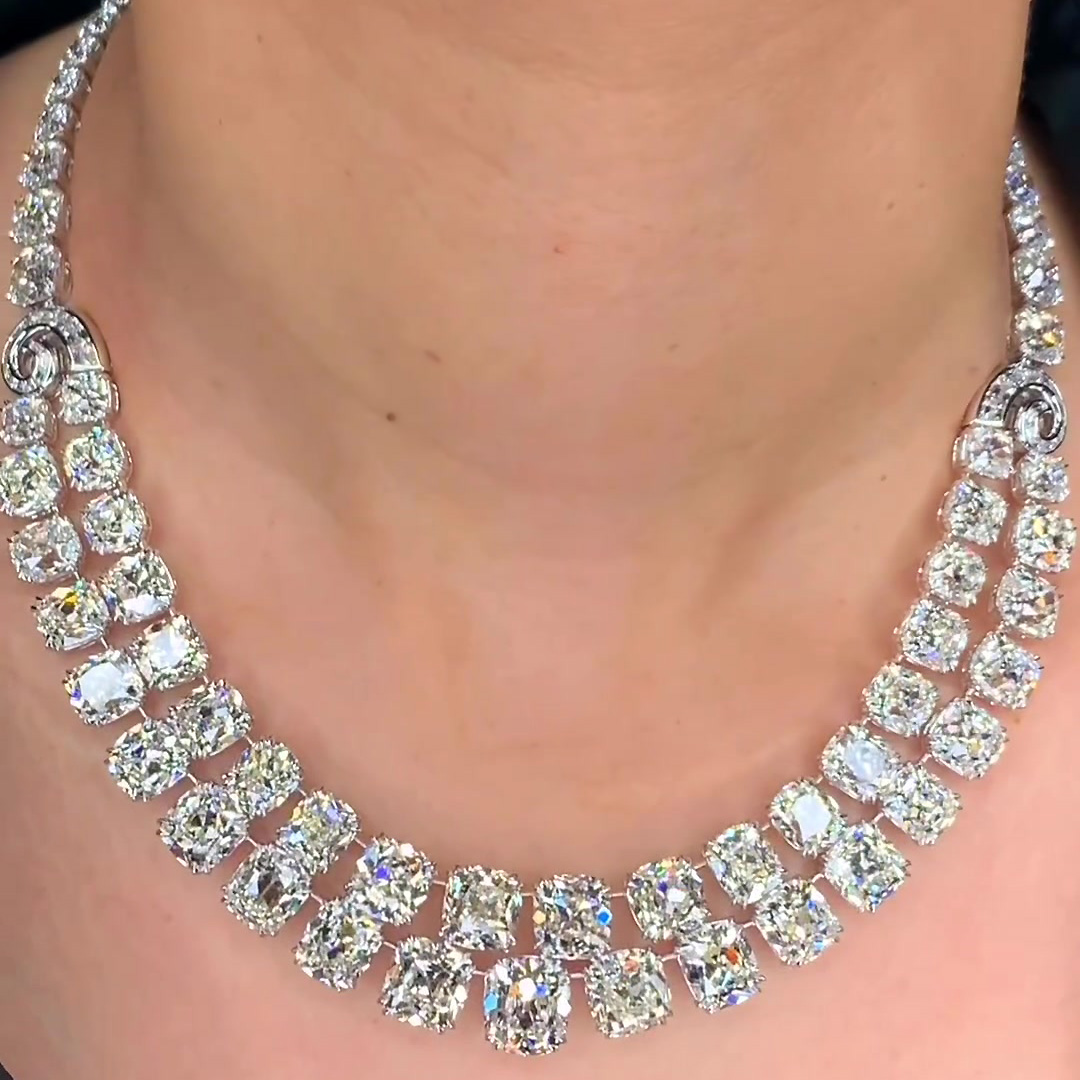 Cushion Cut White Sapphire Necklace