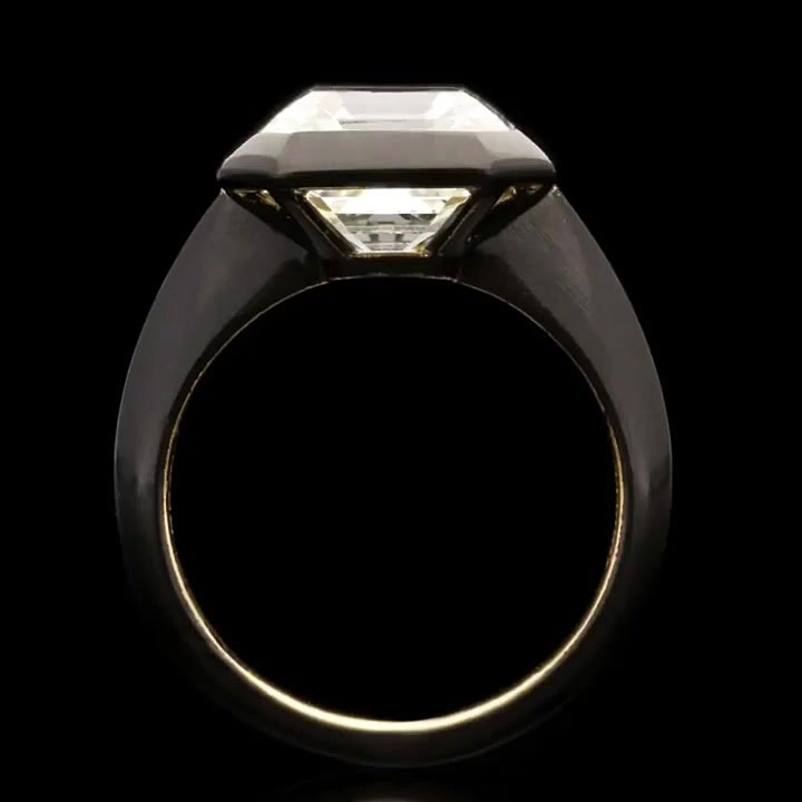 6ct Asscher Cut White Sapphire Engagement Ring