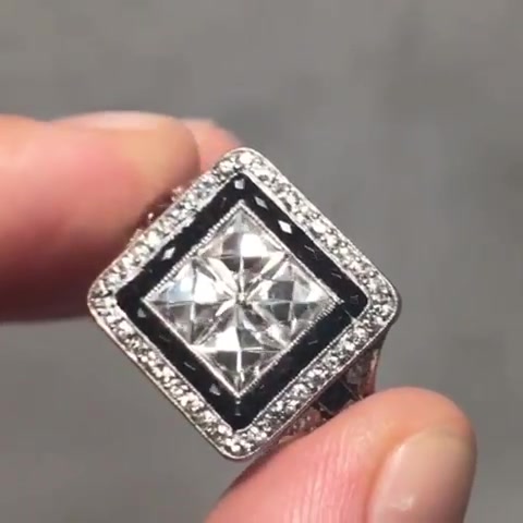 6ct Double Halo Princess Cut White Sapphire Engagement Ring