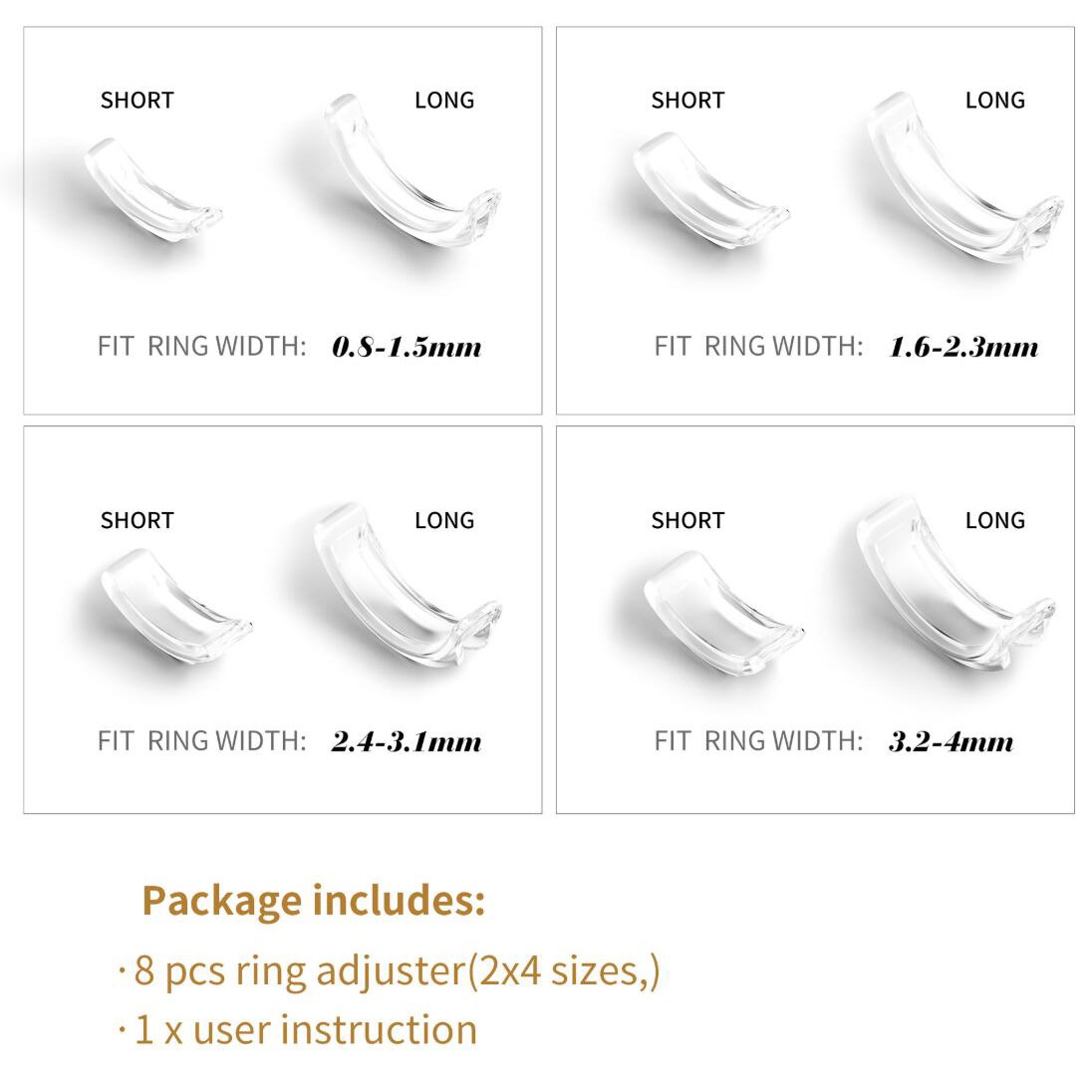 Invisible Resin Ring Size Adjuster for Any Loose Rings