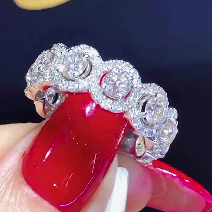 5.25ct Round Cut White Sapphire Eternity Ring