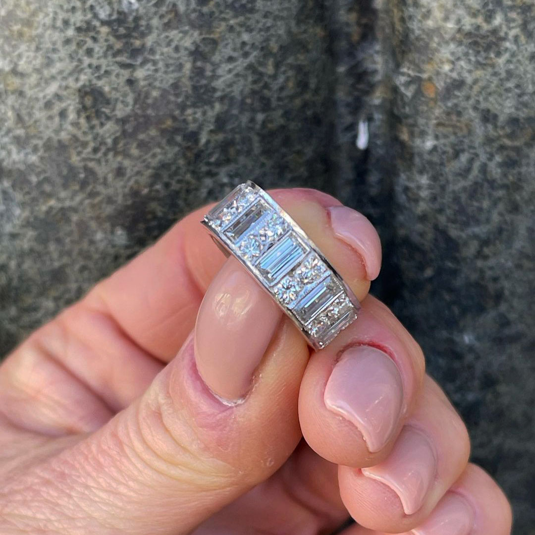 5.75ct Baguette Cut White Sapphire Eternity Ring