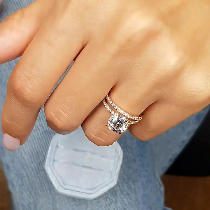 3ct Round Cut White Sapphire Wedding Set