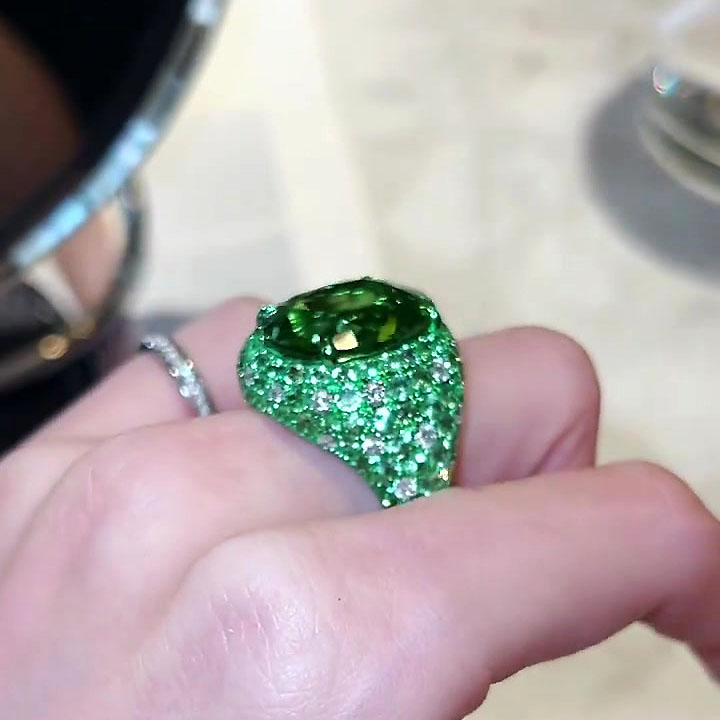 6ct Oval Cut Emerald Sapphire Cocktail Ring